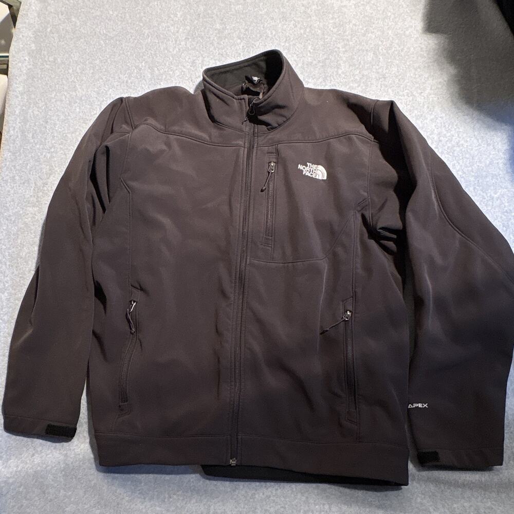 The North Face Men's Black TNF Apex Jacket, Stand-Up Collar, Large